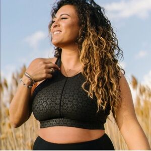 ZYIA Black Flower Power Bra